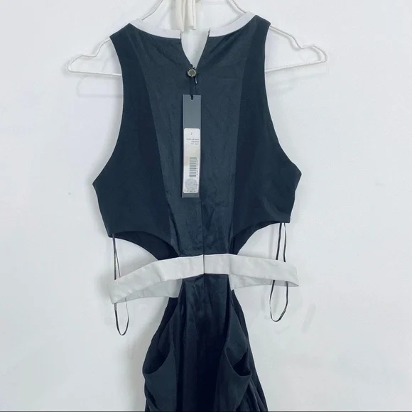 Catherine Maladrino cut-out gown with white leather waist band NWT - Picture 8 of 14